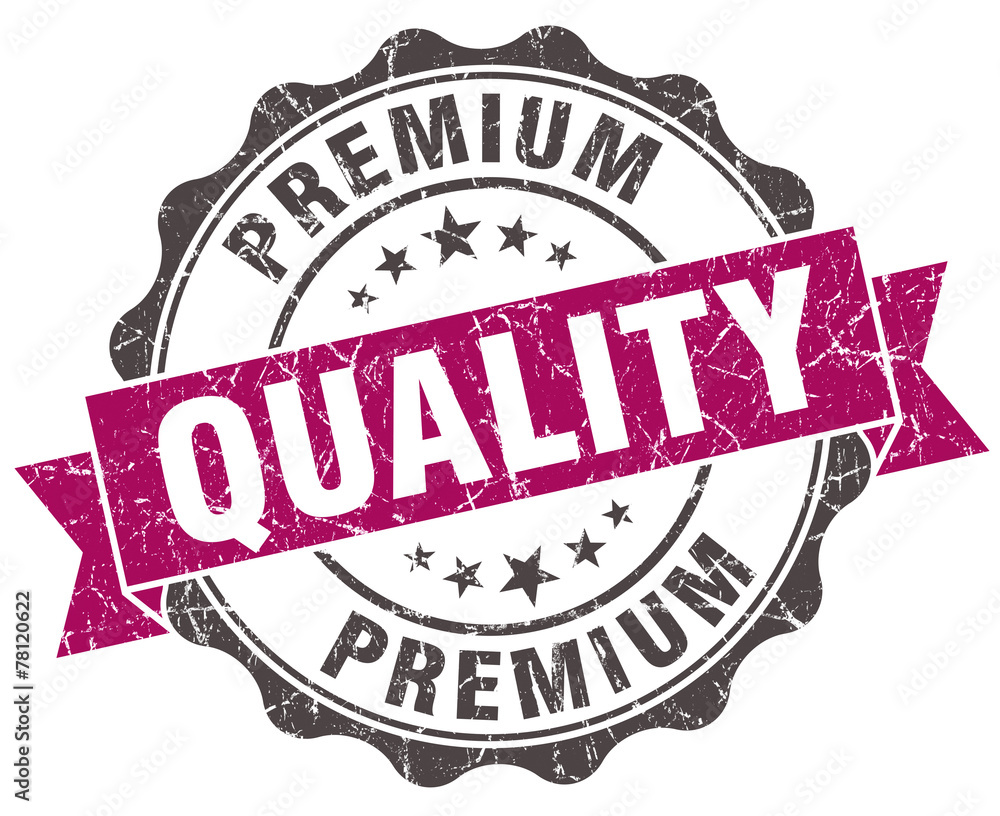 Fototapeta premium premium quality grunge violet seal isolated on white