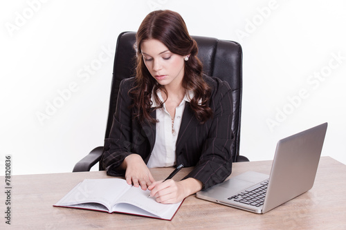 Business woman write in the office