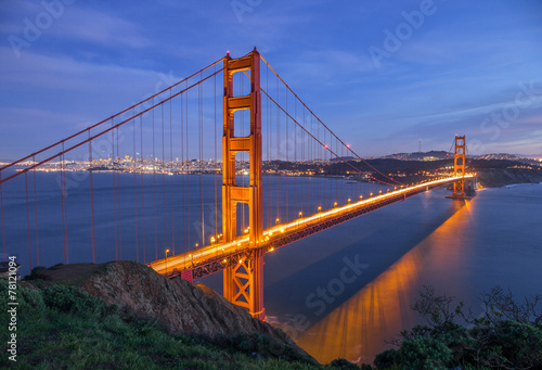 Golden Gate Bridge in San Francisco night view