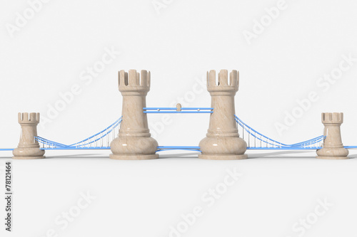 Tower Bridge 3D con torre scacchi photo