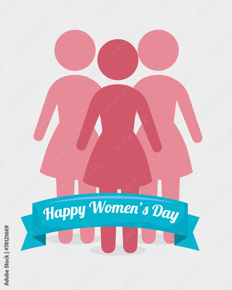 Womens day card design, vector illustration. Womens day card design, vector illustration.