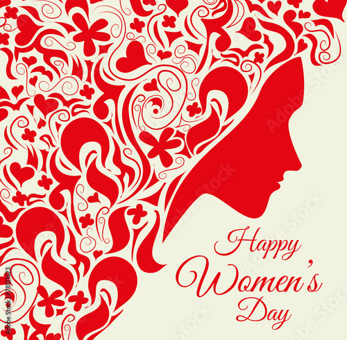 Womens day card design, vector illustration.