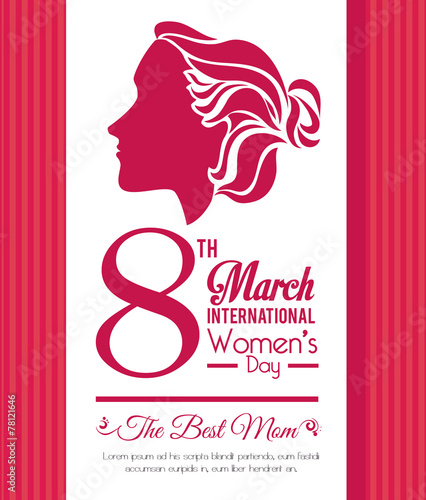 Womens day card design, vector illustration.