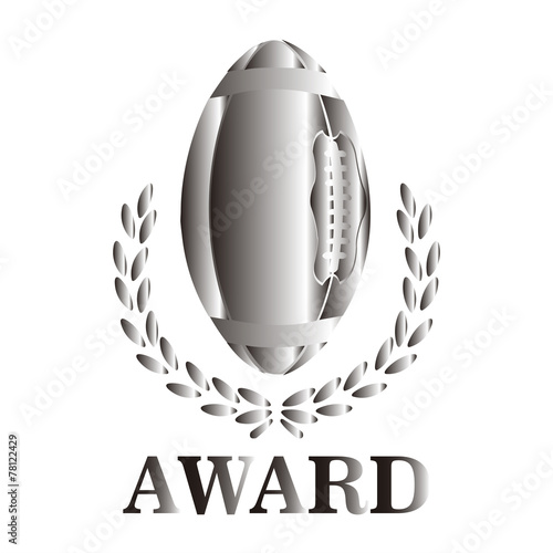 Silver Award to american football over degrade background