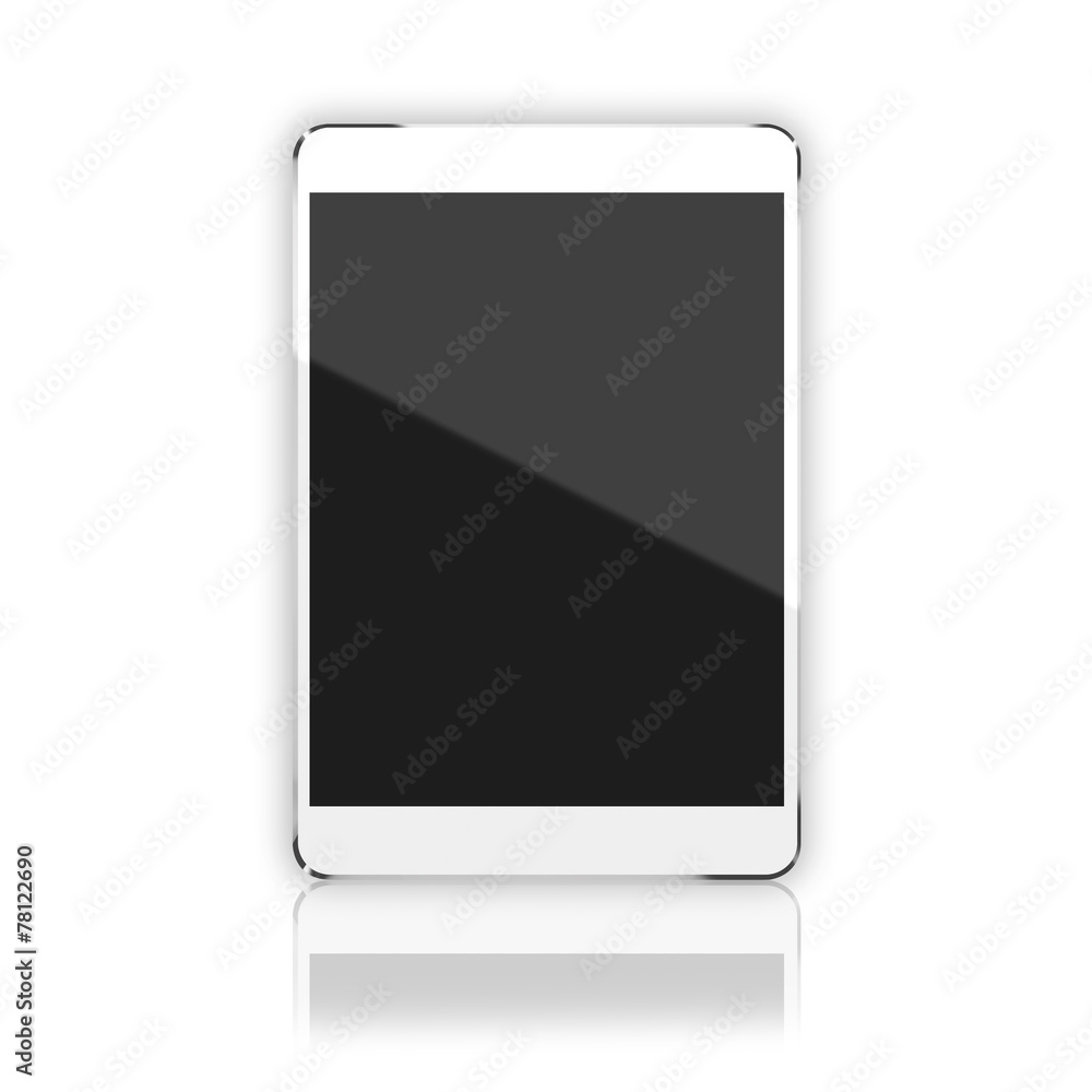 White Digital Tablet with Clipping Path White Digital Tablet with Clipping Path
