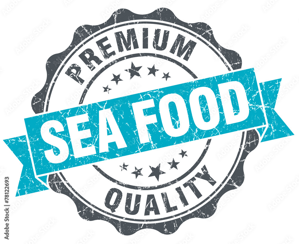 Obraz premium sea food vintage turquoise seal isolated on white