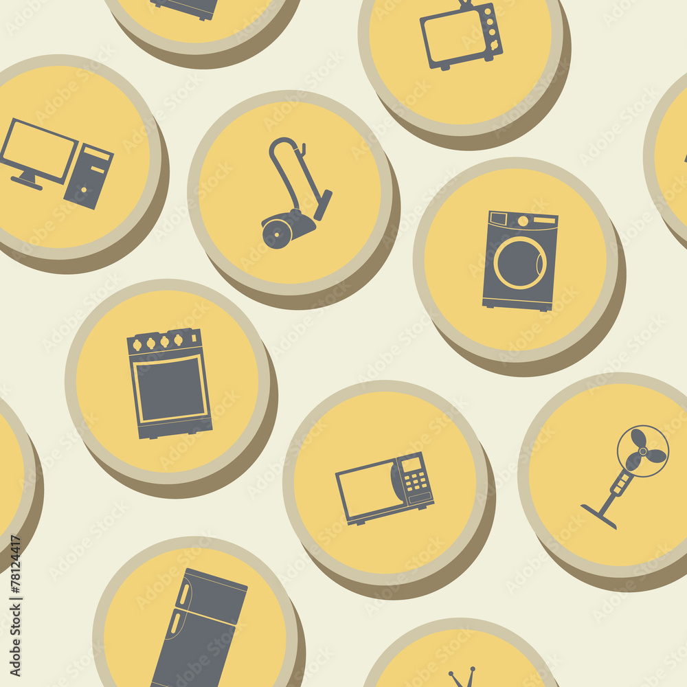 Seamless background with home technics Seamless background with home technics