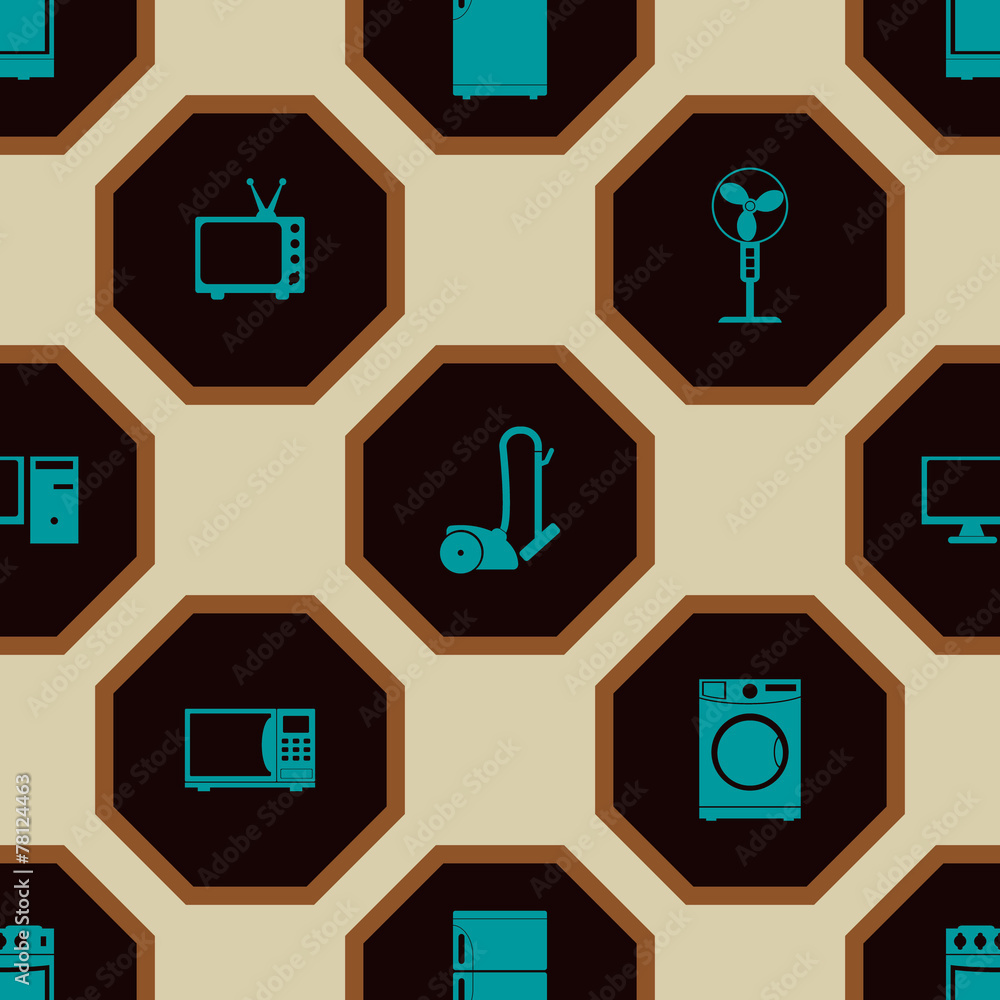 Seamless background with home technics Seamless background with home technics