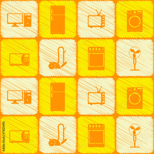 Seamless background with home technics