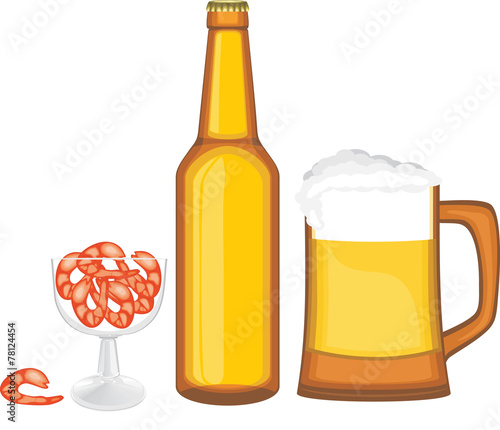 Beer with shrimps
