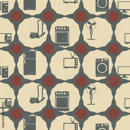 Seamless background with home technics