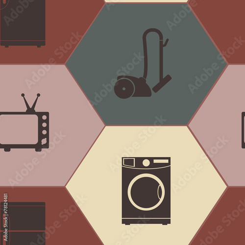 Seamless background with home technics