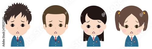 学生　ブレザー　疑う