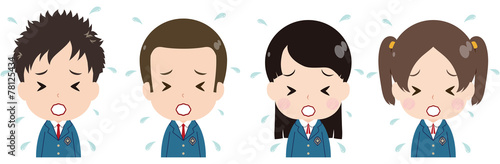 学生　ブレザー　慌てる