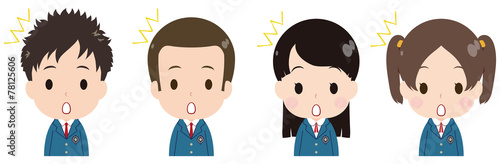 学生　ブレザー　気付く