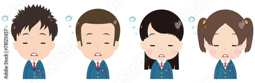 学生　ブレザー　ぼんやり