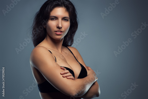 Wallpaper Mural Young sexy brunette woman Torontodigital.ca