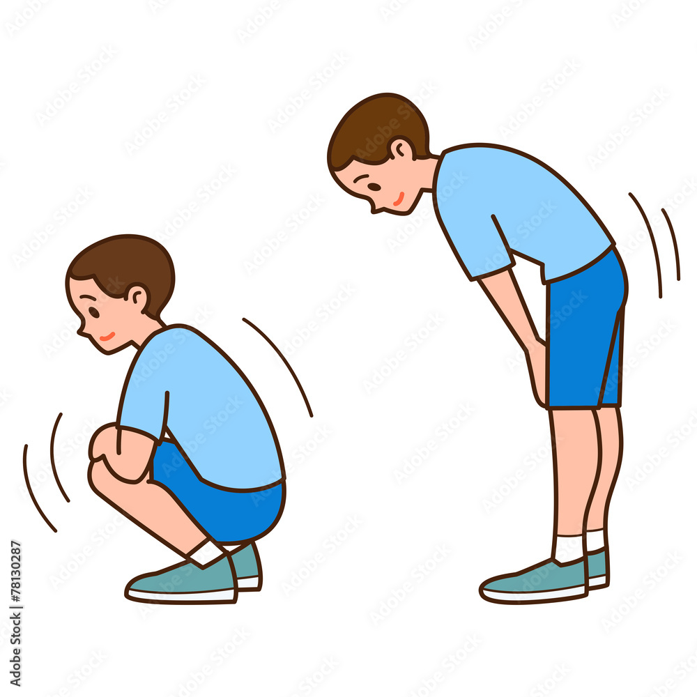 ストレッチをする男性 ストレッチをする男性