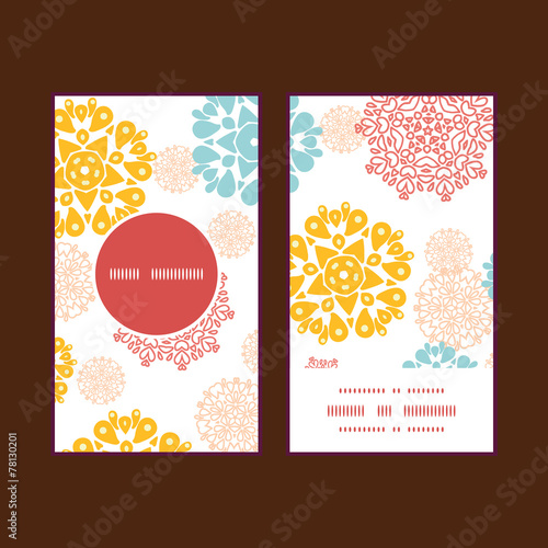 Vector abstract decorative circles stars vertical round frame