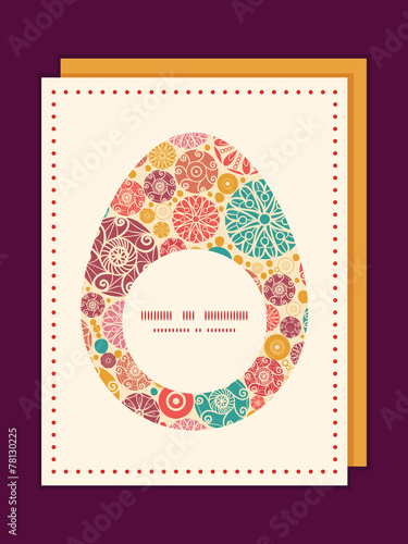 Vector abstract decorative circles Easter egg sillhouette frame