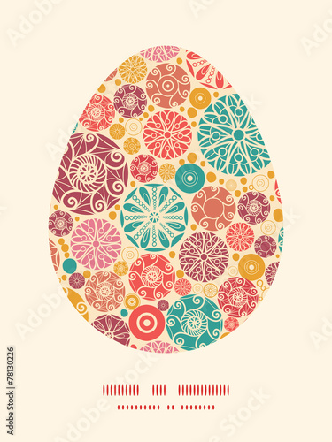 Vector abstract decorative circles Easter egg sillhouette frame