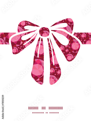 Vector ruby gift bow silhouette pattern frame