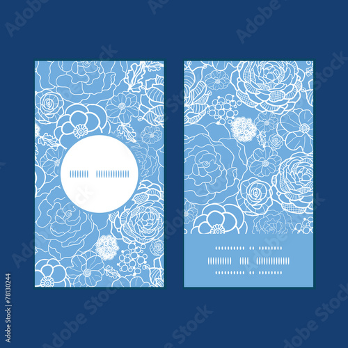 Vector purple lace flowers vertical round frame pattern business