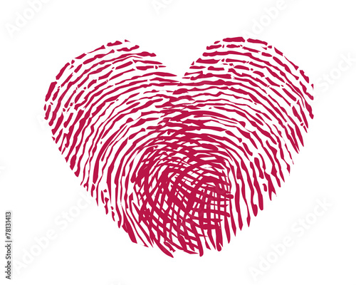Finger print heart vector