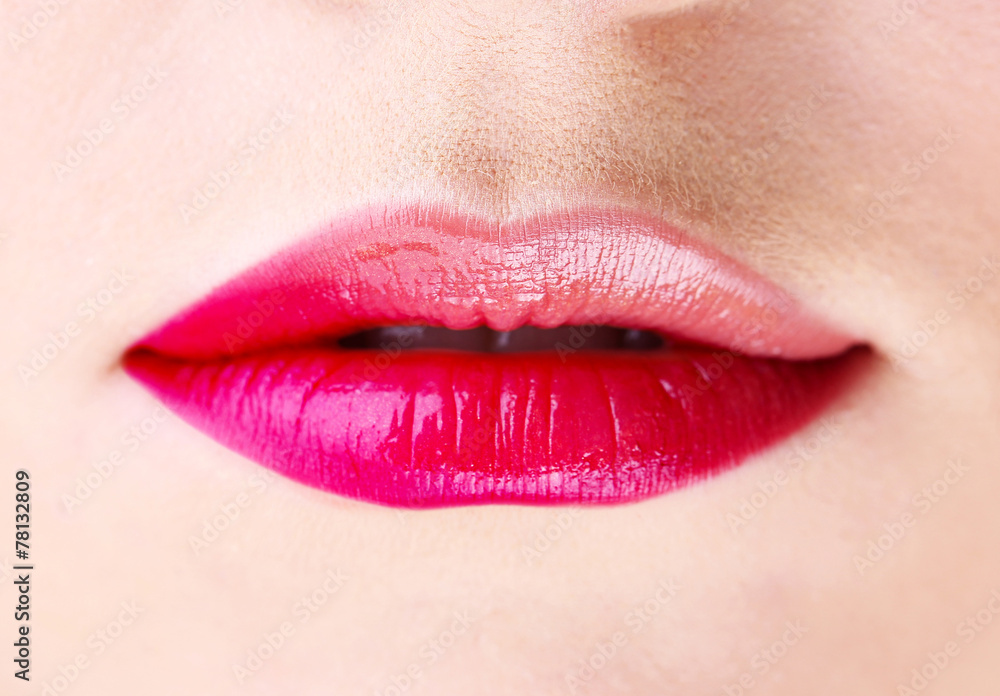 Obraz premium Beautiful female lips, close up