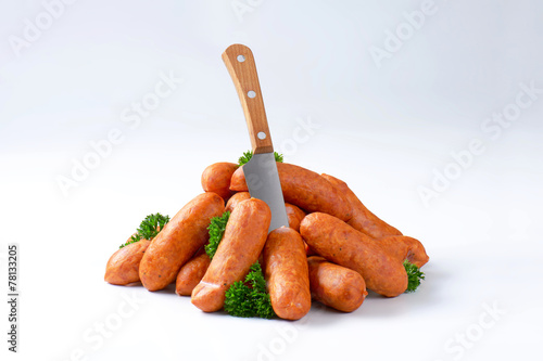 Pile of pork sausages photo