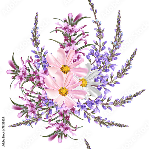 Fototapeta Naklejka Na Ścianę i Meble -  Floral seamless wallpaper pattern with flowers