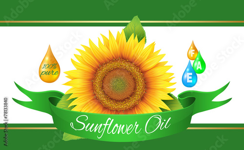 the label on the bottle of sunflower oil