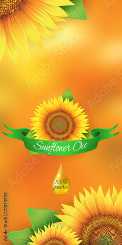 the label on the bottle of sunflower oil