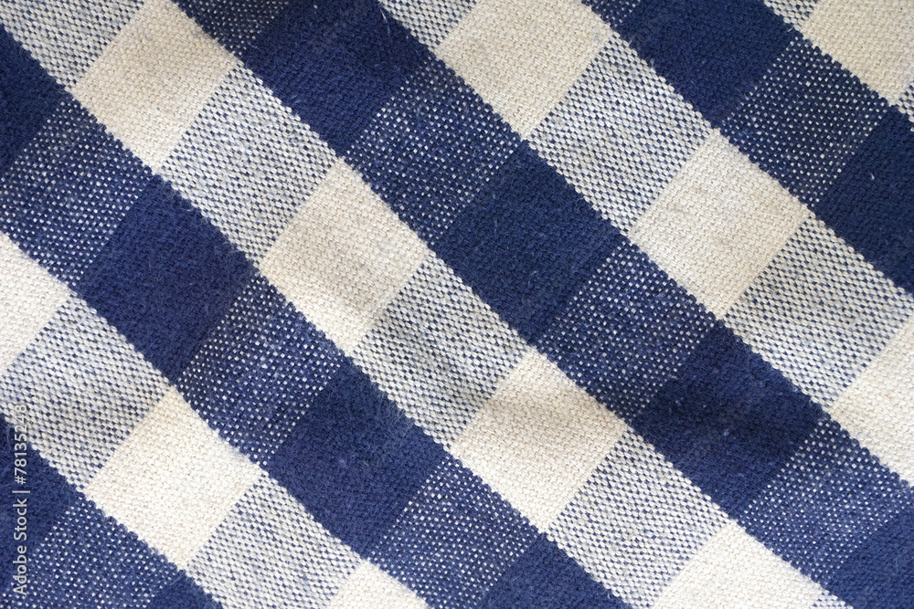 background of blue and white check picnic tablecloth fabric background of blue and white check picnic tablecloth fabric