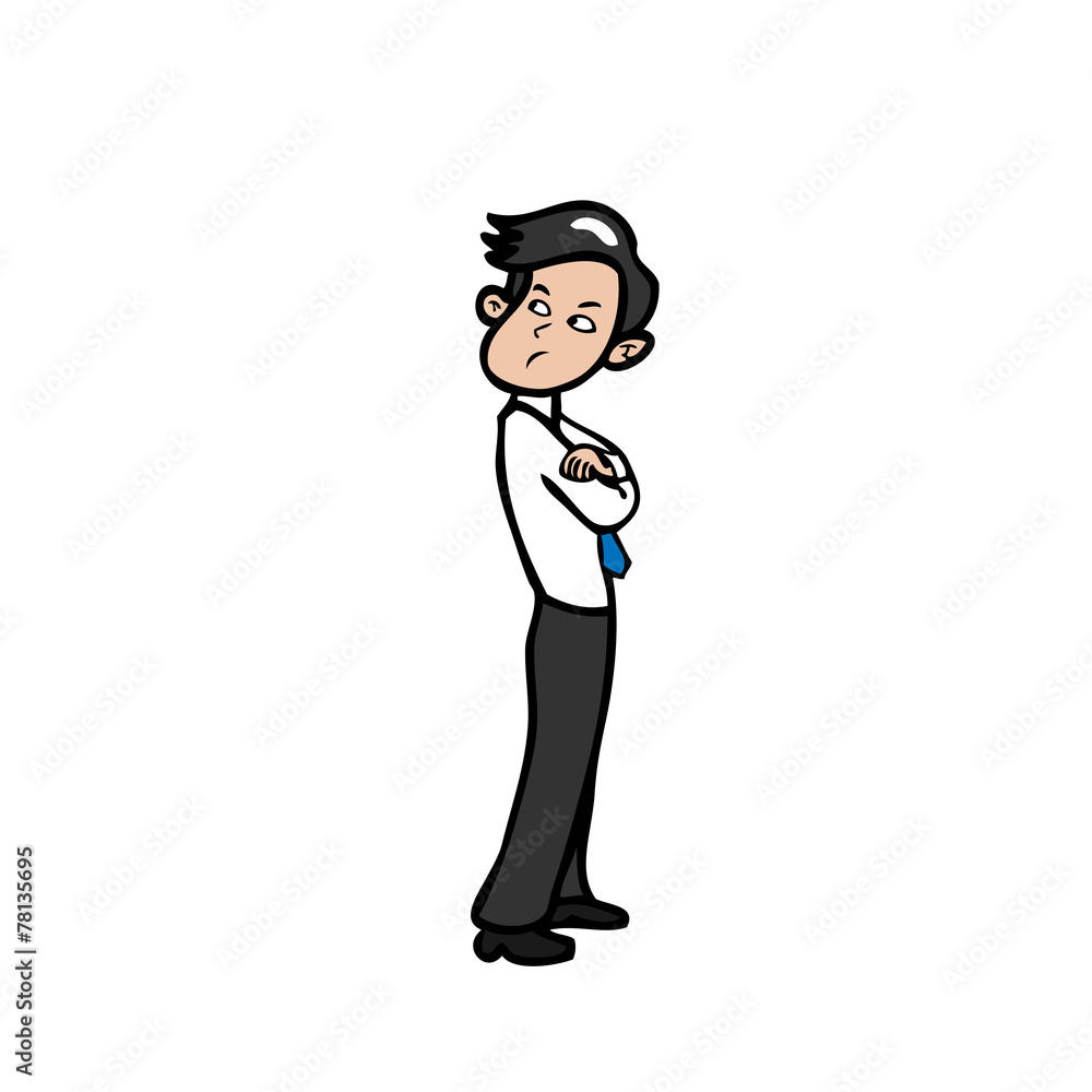 Businessman cross his hands and glance Businessman cross his hands and glance