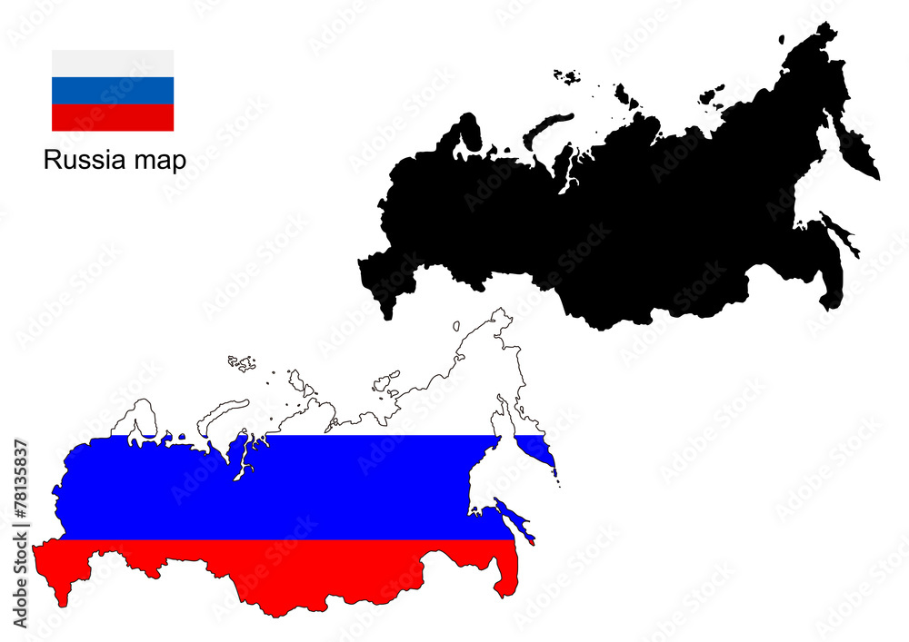 Premium Vector  3d russia flag map vector illustration