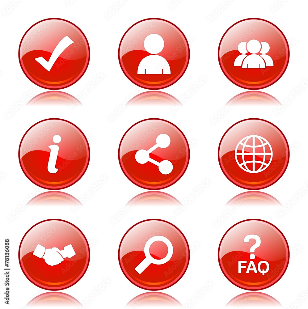 Web Internet Red Vector Button Icon Design Set 2 Web Internet Red Vector Button Icon Design Set 2
