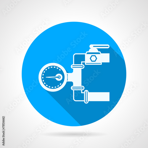 Round vector icon for pressure gauge