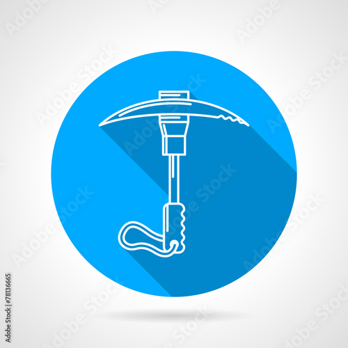 Climbing ice axe round vector icon
