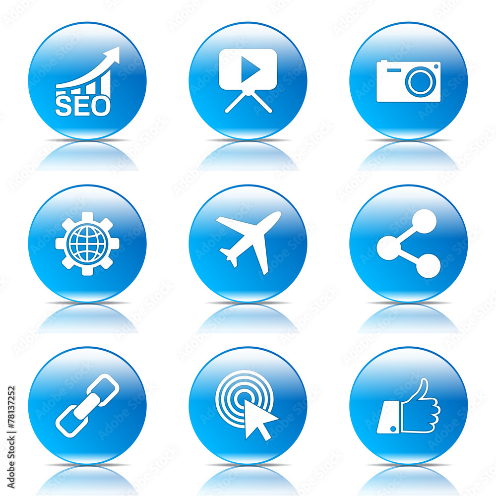 SEO Internet Sign Blue Vector Button Icon Design Set 1 SEO Internet Sign Blue Vector Button Icon Design Set 1