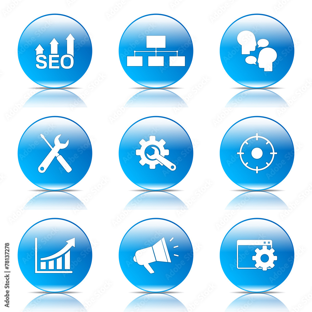 SEO Internet Sign Blue Vector Button Icon Design Set 5 SEO Internet Sign Blue Vector Button Icon Design Set 5
