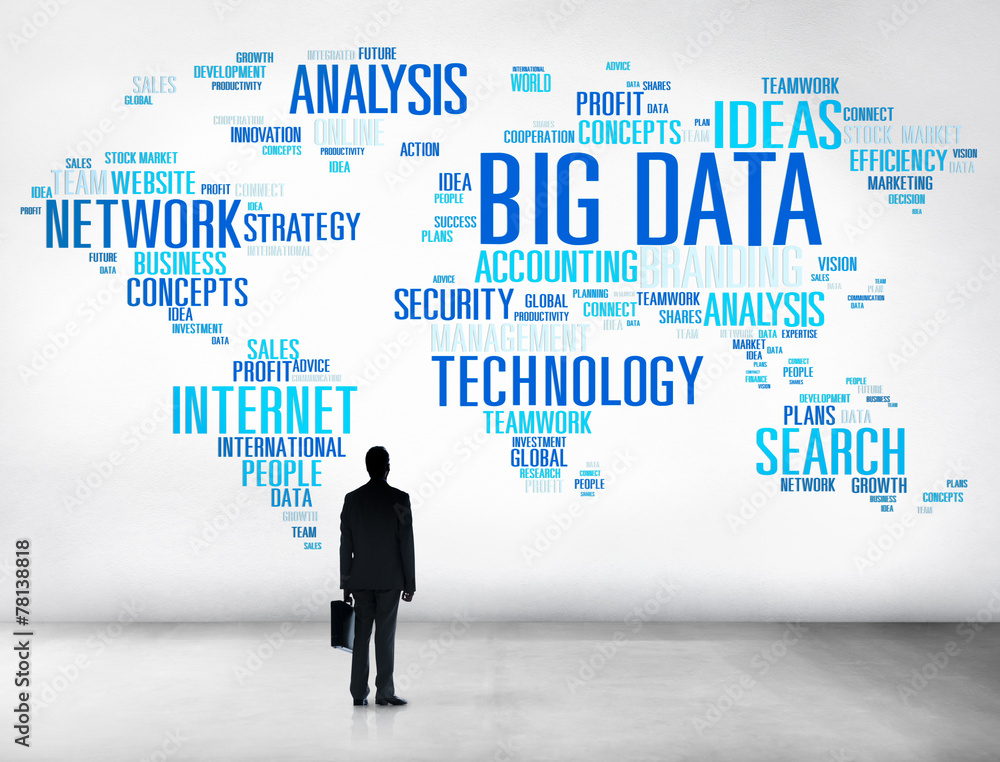 Big Data Storage Information World Map Concept Big Data Storage Information World Map Concept