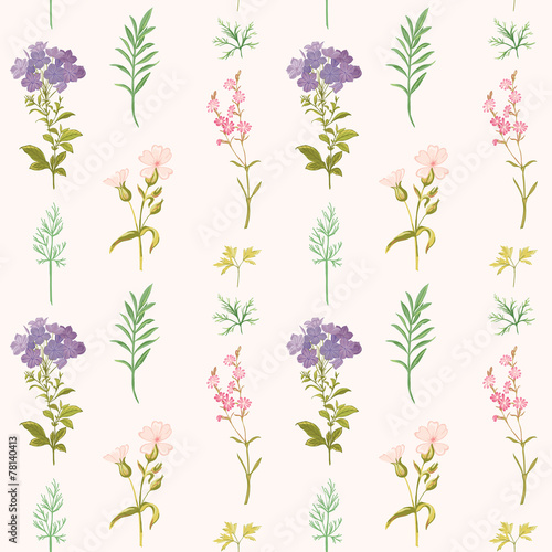 Floral Background - Seamless pattern watercolor style