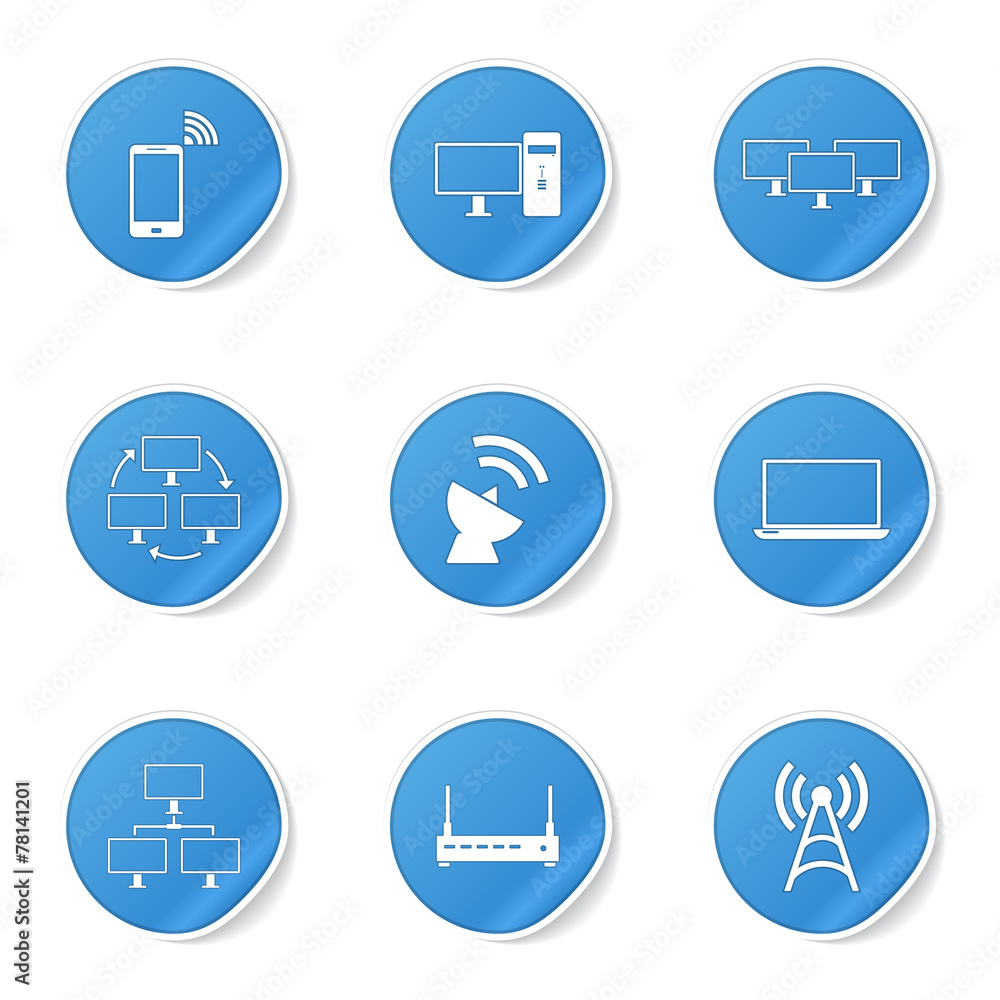 Telecom Communication Blue Vector Button Icon Design Set 2 Telecom Communication Blue Vector Button Icon Design Set 2
