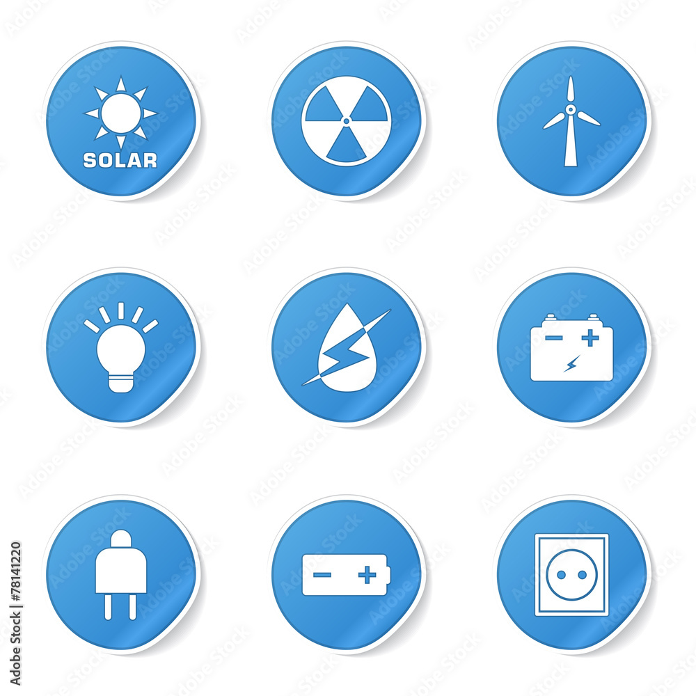 Energy Sign And Symbol Blue Vector Button Icon Energy Sign And Symbol Blue Vector Button Icon