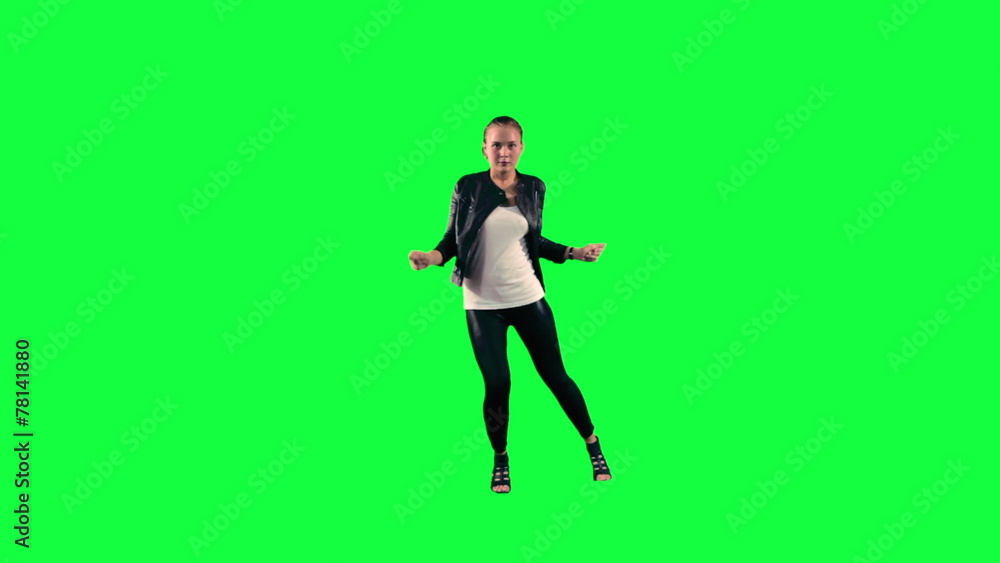 Dancer against a green background Dancer against a green background