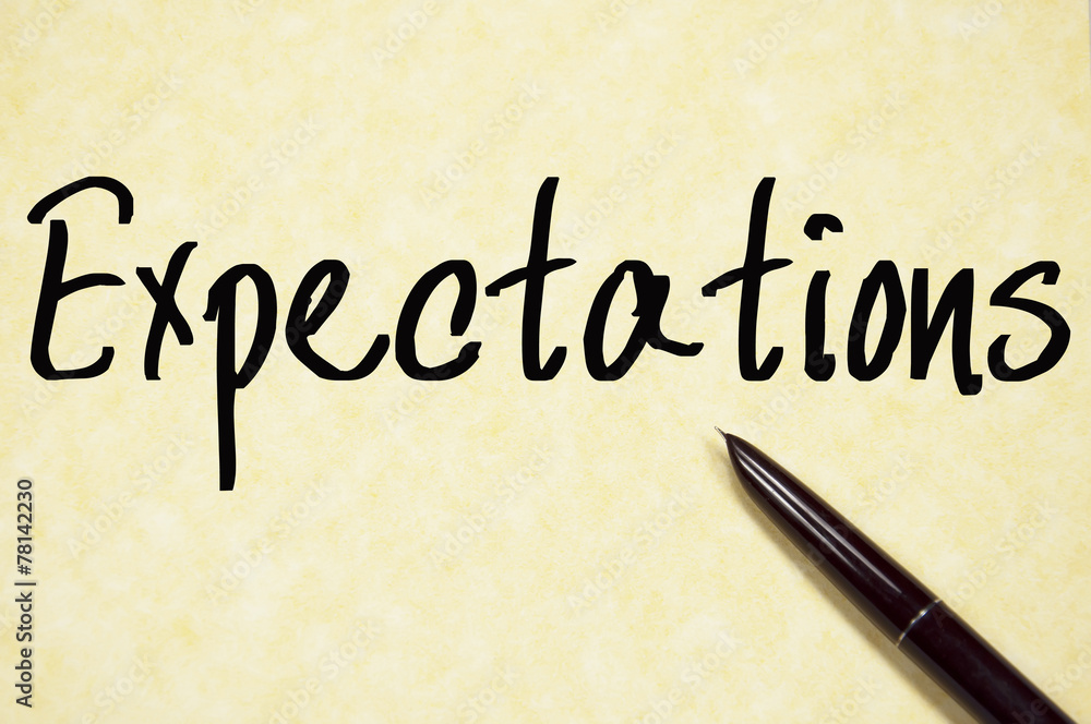 expectations word write on paper