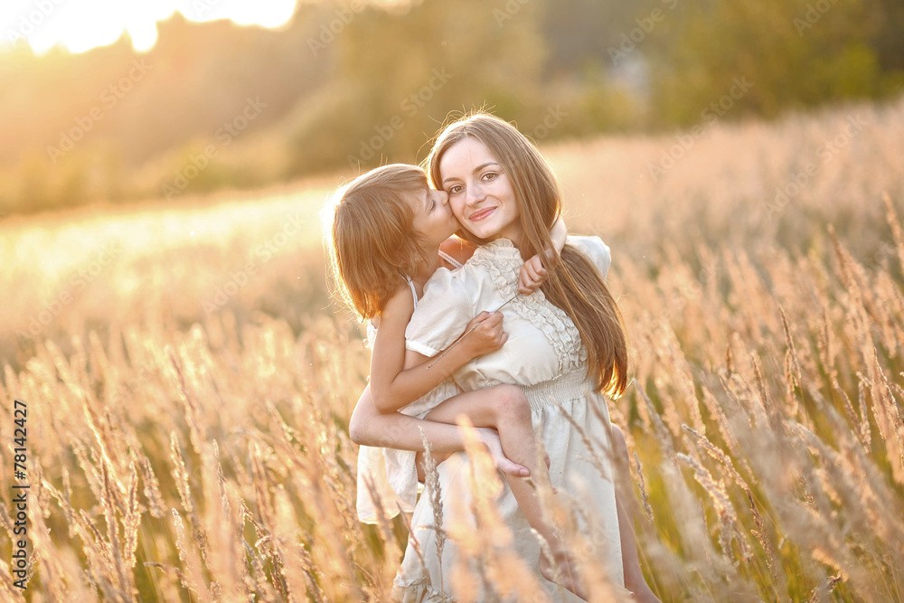 portrait of mother and daughter in nature portrait of mother and daughter in nature
