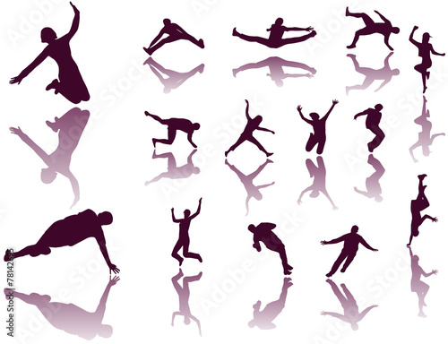 Illustration of people jumping