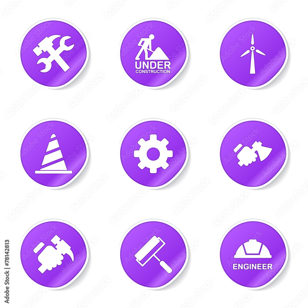 Construction Tools Violet Vector Button Icon Design Set 2 Construction Tools Violet Vector Button Icon Design Set 2